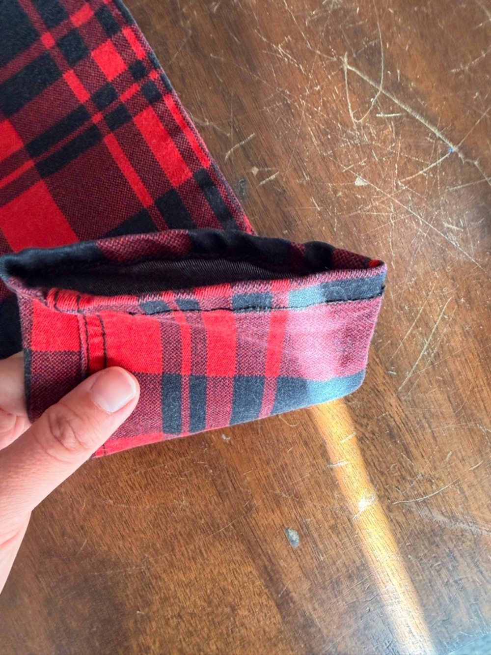 Black heart Red & Black Plaid Skinny Pants with Zip and Patch Details - Picture 4 of 9